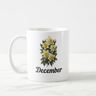 12月誕生フラワーマグ、誕生日フラワーマグ コーヒーマグカップ