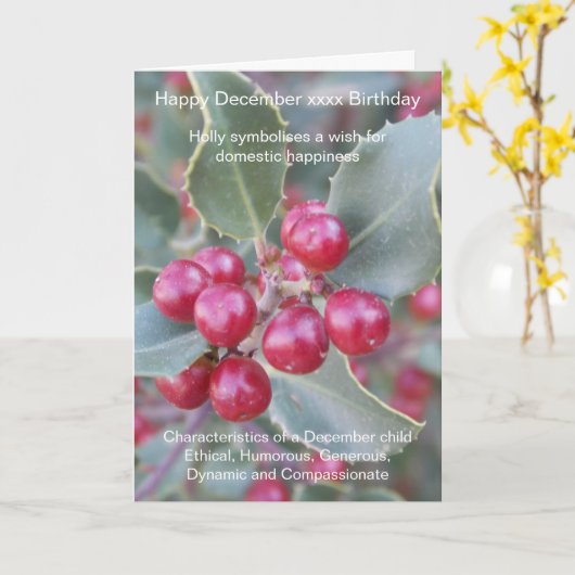 12月誕生日カード カード (黄色い花)