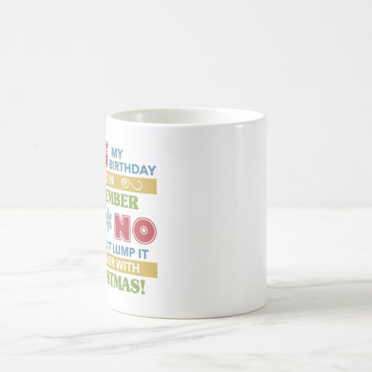 12月誕生日クリスマスユーモア コーヒーマグカップ (中央)