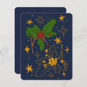 12月誕生日月カード(Holly) シーズンカード (正面/裏面)