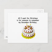12月誕生日 ポストカード (正面/裏面)