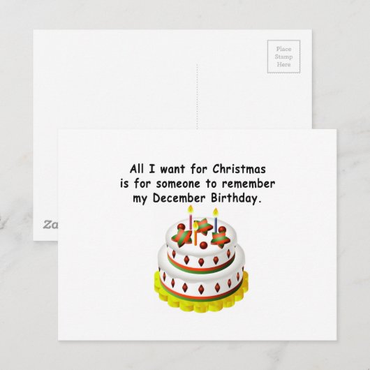 12月誕生日 ポストカード (正面/裏面)