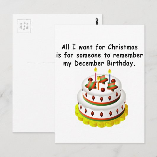 12月誕生日 ポストカード (正面/裏面)