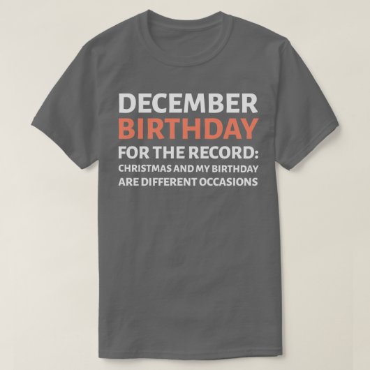12月誕生日 Tシャツ (デザイン正面)
