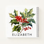 12月誕生月カスタム花の贈り物 ノートブック (裏面)