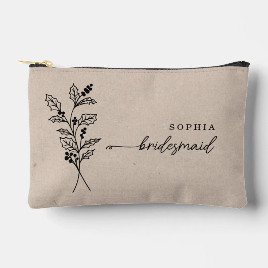 12月誕生月フラワーブリッパーソナライズされたズメイド アクセサリーポーチ (正面)