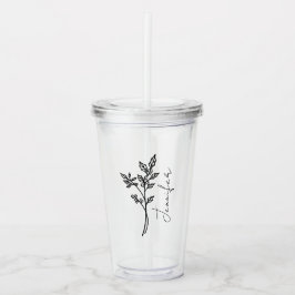 12月誕生月フラワーホリースクリプト名 アクリルタンブラー