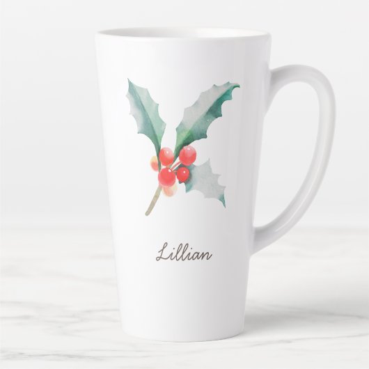 12月誕生月フラワーホリー カフェラテマグ (右)