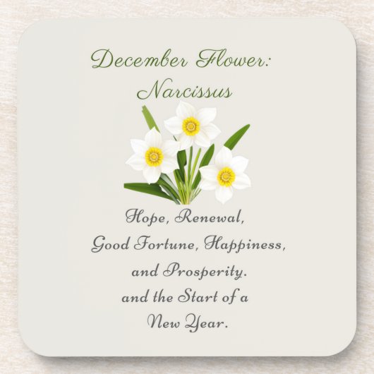 12月誕生月花水仙エレガント コースター (正面)