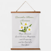 12月誕生月花水仙エレガント 吊り下げ型タペストリー (正面)