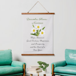 12月誕生月花水仙エレガント 吊り下げ型タペストリー