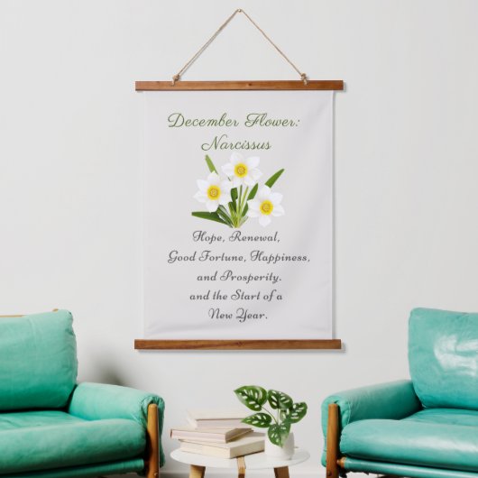 12月誕生月花水仙エレガント 吊り下げ型タペストリー (リビング)