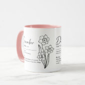 12月誕生月花水仙ミニマリスト マグカップ (正面左)