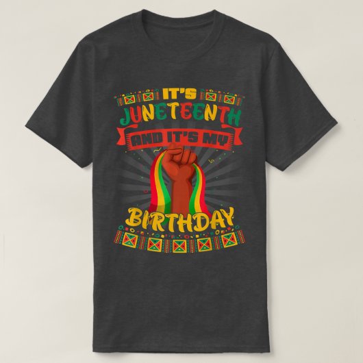 12月11日と私の誕生日のアフリカンブラック6月 Tシャツ (デザイン正面)