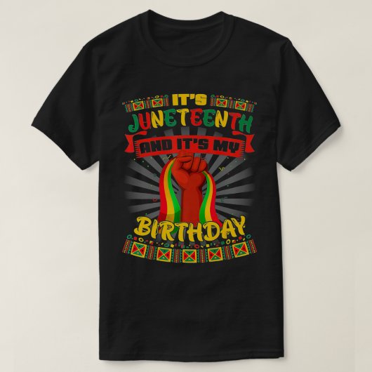 12月11日と私の誕生日のアフリカンブラック6月 Tシャツ (デザイン正面)