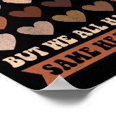 12月11日の黒い履歴月W内の同じハート ポスター (角)