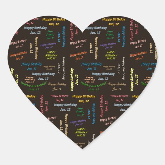12月12日誕生日 ハートシール (正面)