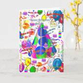 12月18日誕生日グリーティングカード折り カード (黄色い花)