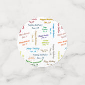 12月19日誕生日テーブルコンフェッティ コンフェッティ (スモール正面)