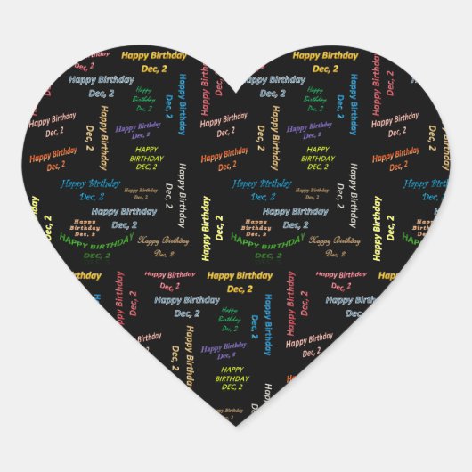 12月2日誕生日シール ハートシール (正面)