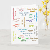 12月20日 お誕生日おめでとう カード (黄色い花)