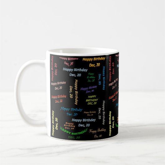 12月20日 誕生日マグカップ コーヒーマグカップ (左)