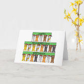 12月23誕生日猫漫画 カード (黄色い花)