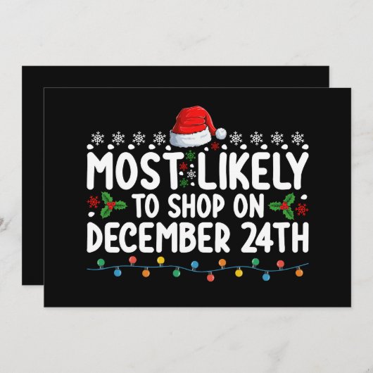 12月24日のクリスマスファムで買い物をする可能性が高い 招待状 (正面/裏面)