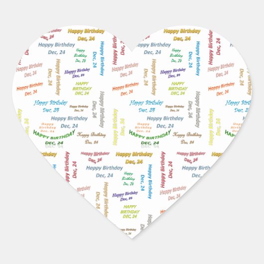 12月24日誕生日シール ハートシール (正面)