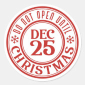 12月25日のクリスマスまで開かない ラウンドシール (正面)