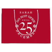 12月25日のクリスマスホリデーまで営業しない ラージペーパーバッグ (正面)