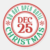 12月25日のクリスマス前に開かない ラウンドシール (正面)