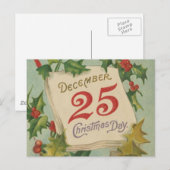 12月25日のクリスマス シーズンポストカード (正面/裏面)