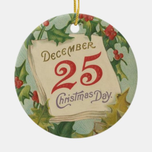 12月25日のクリスマス セラミックオーナメント (正面)