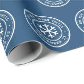 12月25日のブルーラッピング紙 ラッピングペーパー (ロールコーナー)