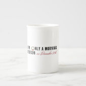 12月25日の朝の人，おもしろいクリスマス ボーンチャイナマグカップ (正面)