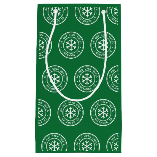 12月25日の緑の抱き枕 スモールペーパーバッグ (正面)