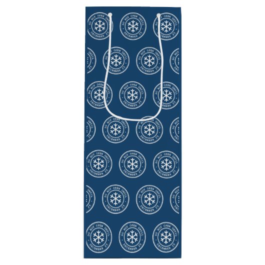 12月25日まで開かないブルーワイン抱き枕 ワインギフトバッグ (正面)