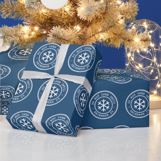 12月25日まで開けないで 青い包装紙 ラッピングペーパー (クリスマス)