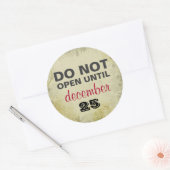 12月25日ギフトスタンプまで開かない ラウンドシール (封筒)