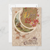 12月25日クリスマス・ヴィンテージ・カード シーズンポストカード (正面/裏面)