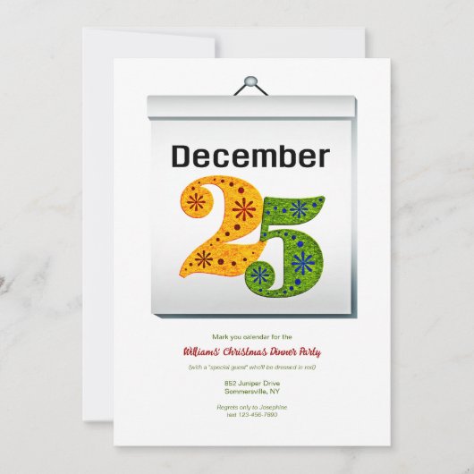 12月25日パーティー 招待状 (正面)