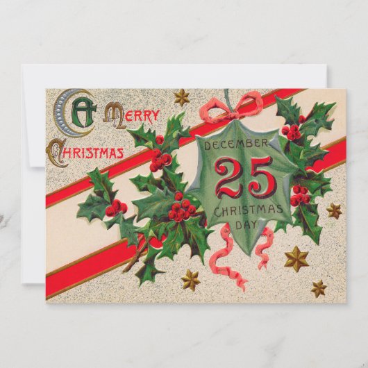 12月25日ホリークリスマスオーナメント 招待状 (正面)