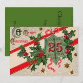 12月25日 ホリーデーのクリスマスオーナメント 招待状 (正面/裏面)