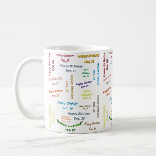 12月26日 誕生日マグカップ コーヒーマグカップ (左)
