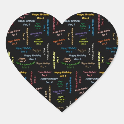 12月6日誕生日シール ハートシール (正面)