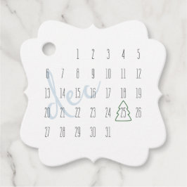 12月 カレンダー クリスマス ギフトタグ フェイバータグ