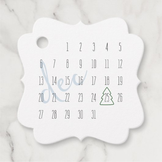 12月 カレンダー クリスマス ギフトタグ フェイバータグ (正面)