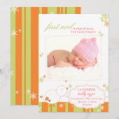 12月 新生女児 フォト 出生発表 シーズンカード (正面/裏面)