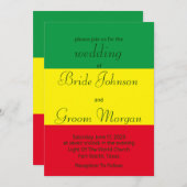 12月 – 赤、黄、緑 – 夏結婚の 招待状 (正面/裏面)